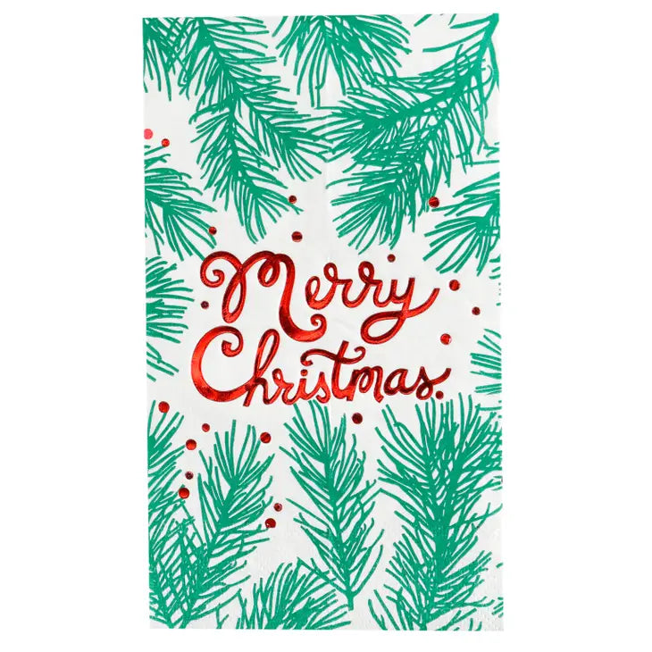 Merry Christmas Pine Guest Towel - Eden Lifestyle