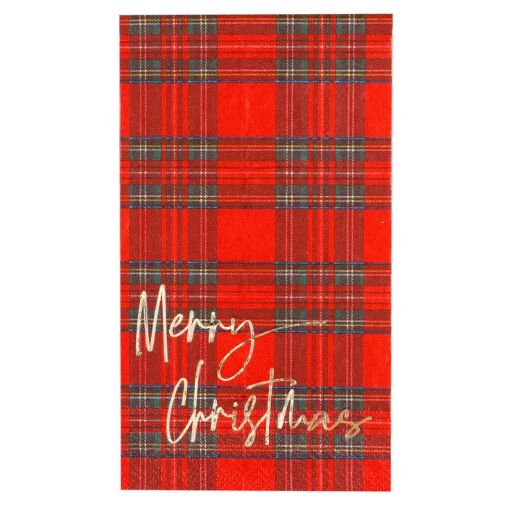 Merry Christmas Plaid Guest Towel - Eden Lifestyle