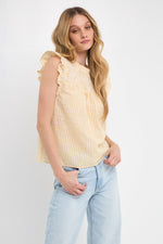 Metallic Yellow Plaid Top - Eden Lifestyle