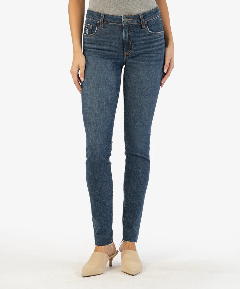 KUT from the Kloth Mia Mid Rise Slim Fit Skinny, Short Inseam (Custom Wash) - Eden Lifestyle