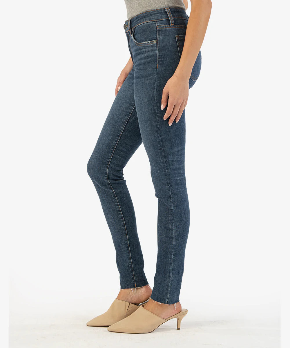 KUT from the Kloth Mia Mid Rise Slim Fit Skinny, Short Inseam (Custom Wash) - Eden Lifestyle