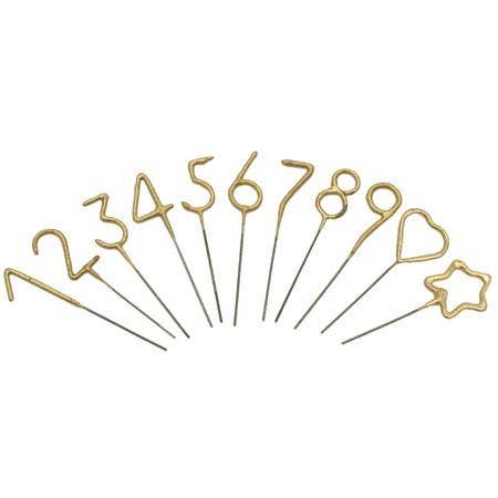 Mini Gold Number Sparklers 4" - Eden Lifestyle