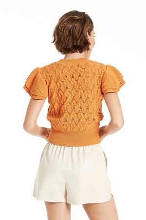 Mira Flutter Sleeve Marigold Top - Eden Lifestyle