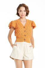 Mira Flutter Sleeve Marigold Top - Eden Lifestyle