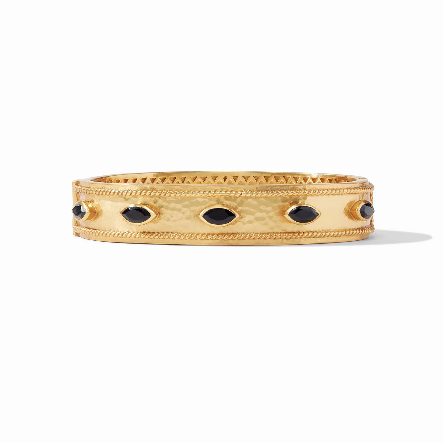 Monaco Hinge Bangle Gold Obsidian Black - Eden Lifestyle