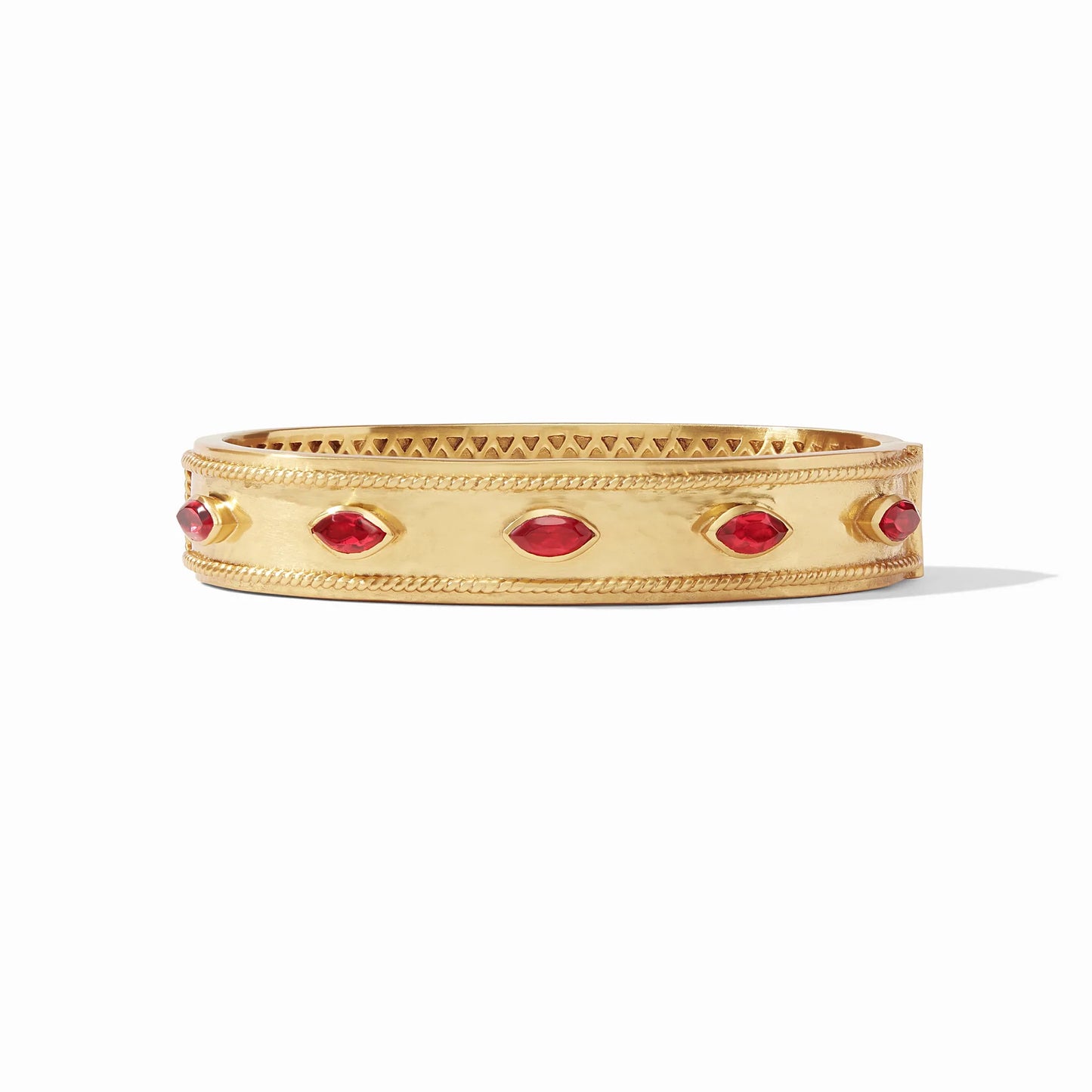 Monaco Hinge Bangle Gold Ruby Red - Eden Lifestyle