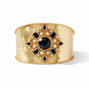 Monaco Statement Cuff Gold Obsidian Black - Eden Lifestyle