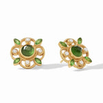 Monaco Stud Gold Iridescent Jade Green and Pearl Accents - Eden Lifestyle