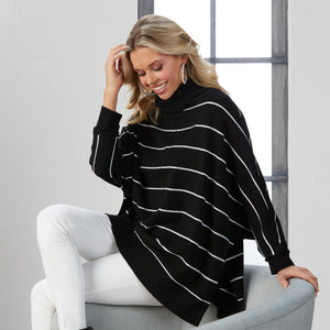 Mud Pie, Women - Shirts & Tops,  Mud Pie - Alina Striped Turtleneck