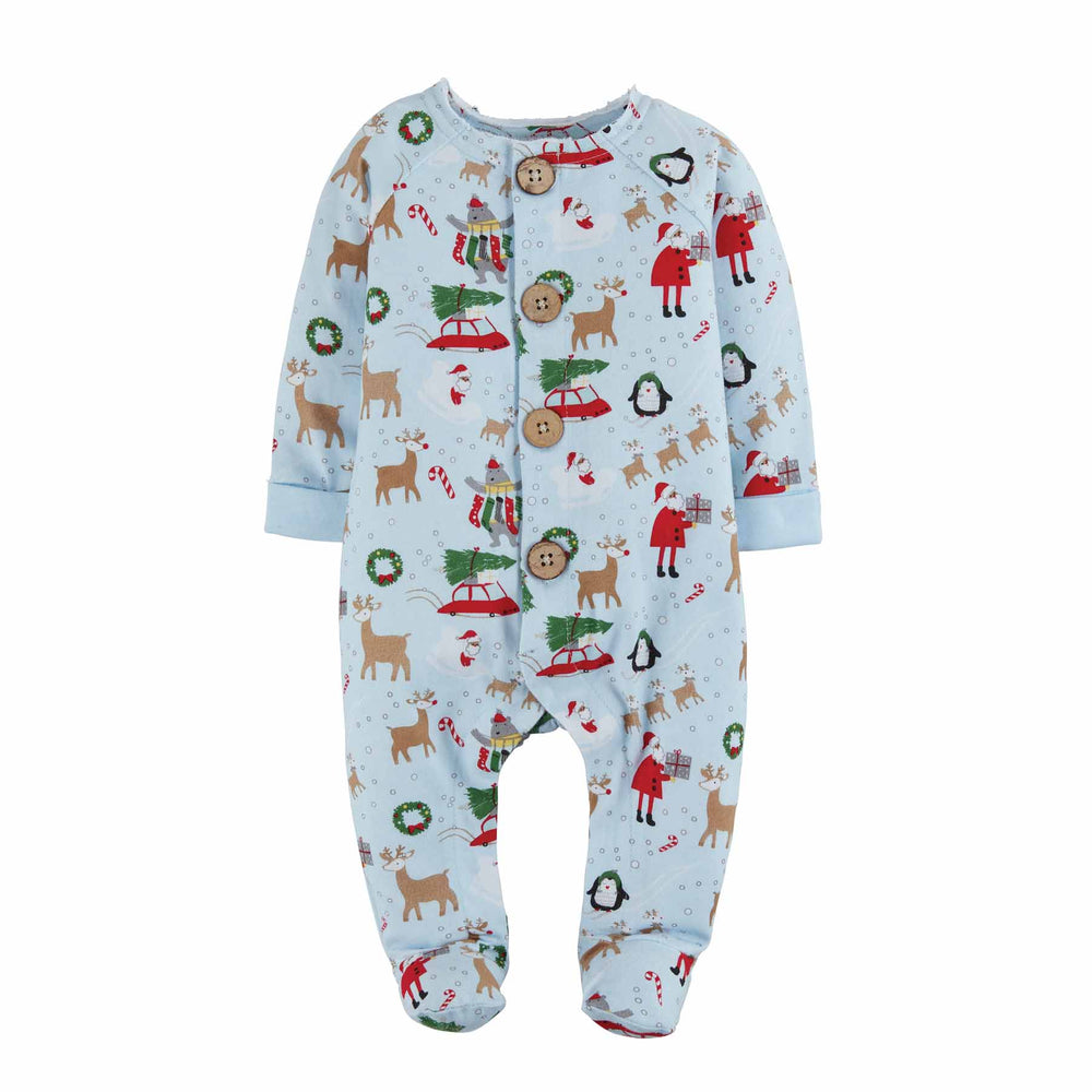 Mud Pie, Baby Boy Apparel - Pajamas,  Mud Pie - Boys Christmas Print Sleeper