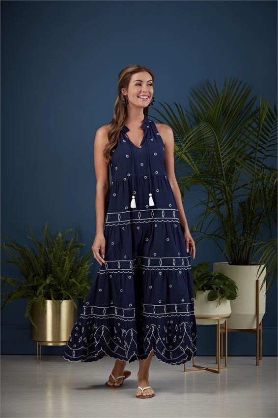 Mud Pie, Women - Dresses,  Mud Pie - Gisele Embroidered Maxi Dress