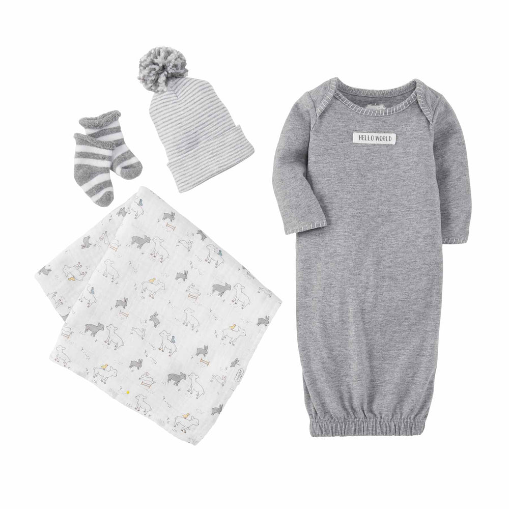 Mud Pie, Gifts - Care Package,  Mud Pie - Grey Newborn Take Me Home Set