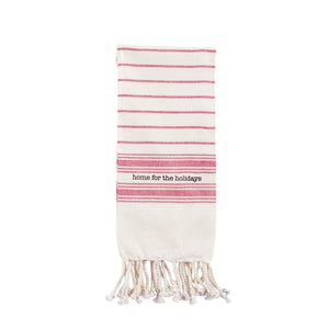 Mud Pie, Home - Serving,  Mud Pie - Home For The Holidays Red Turkish Towel