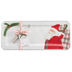 Mud Pie, Home - Serving,  Mud Pie - Santa Tartan Hostess Tray with Cheese Spreader