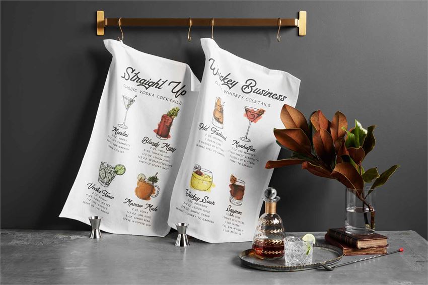Mud Pie, Home - Serving,  Mud Pie - Vodka Cocktail Recipe Hand Towel Set