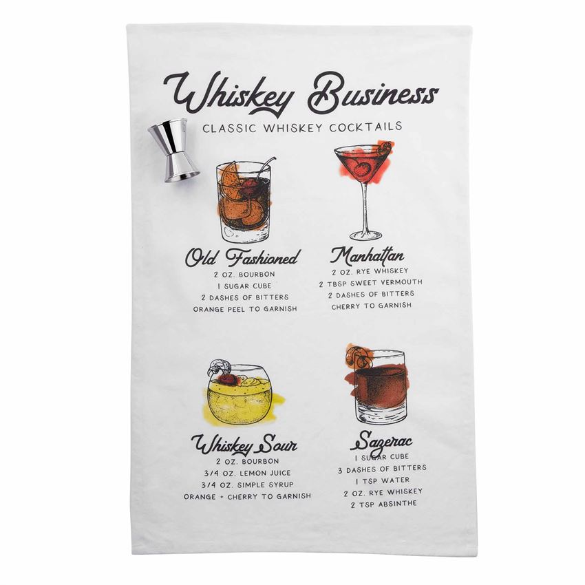 Mud Pie, Home - Serving,  Mud Pie - Whiskey Cocktail Recipe Hand Towel Set