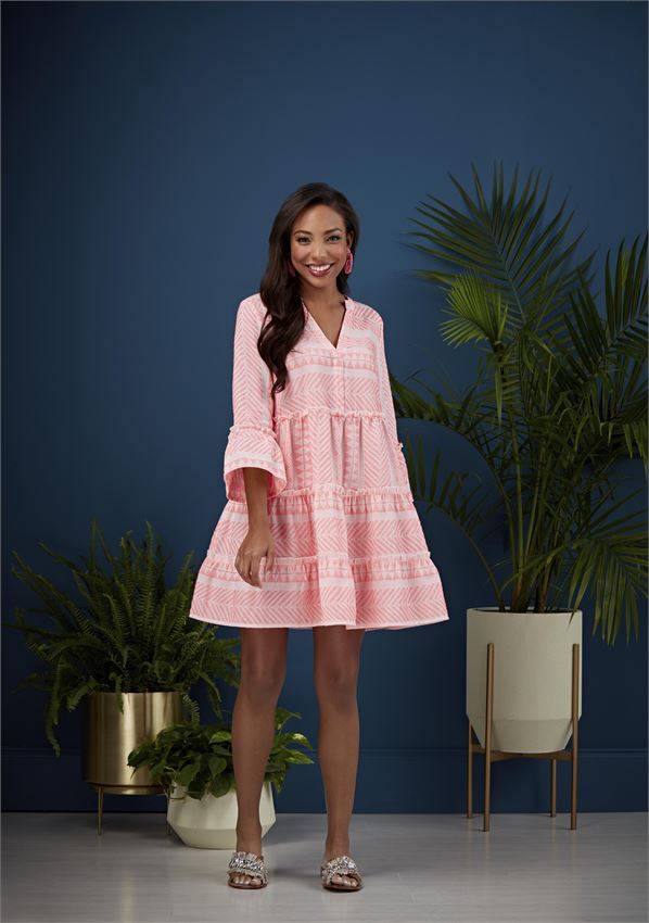 Mud Pie, Women - Dresses,  Mud Pie - Pink Renee Yarn Dye Dress