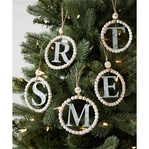 Mud Pie, Home - Decorations,  Mud Pie Beaded Initial Ornament