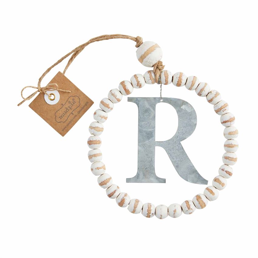 Mud Pie, Home - Decorations,  Mud Pie Beaded Initial Ornament