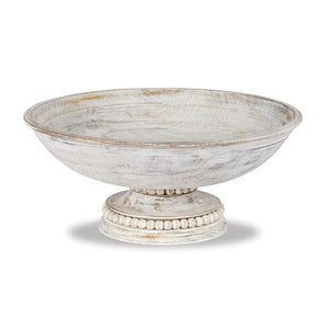 Mud Pie, Home - Serving,  Mud Pie Beaded Wood Pedestal Bowl