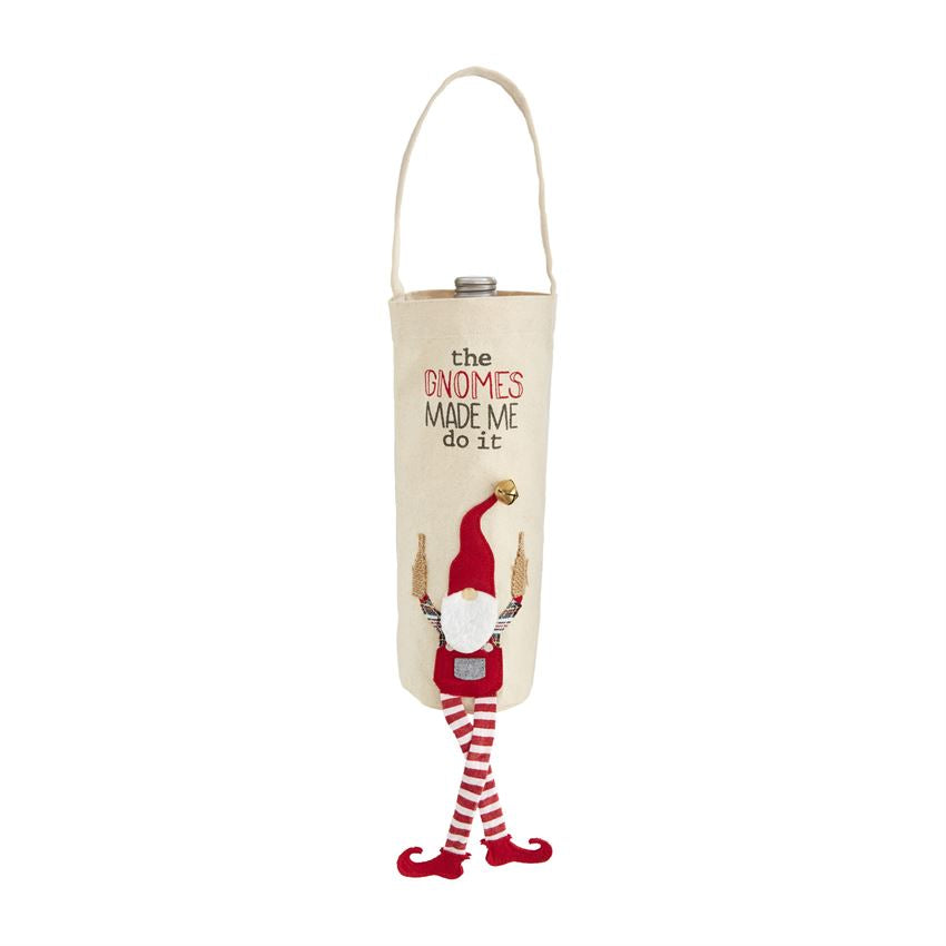 Mud Pie Dangle Leg Gnome Wine Bag - Eden Lifestyle