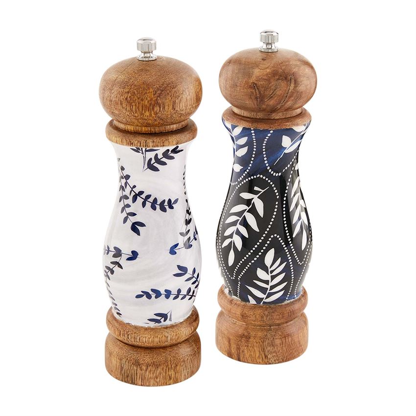 Mud Pie Indigo Salt & Pepper Grinder Set - Eden Lifestyle