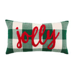 Mud Pie Jolly Christmas Plaid Pillow - Eden Lifestyle