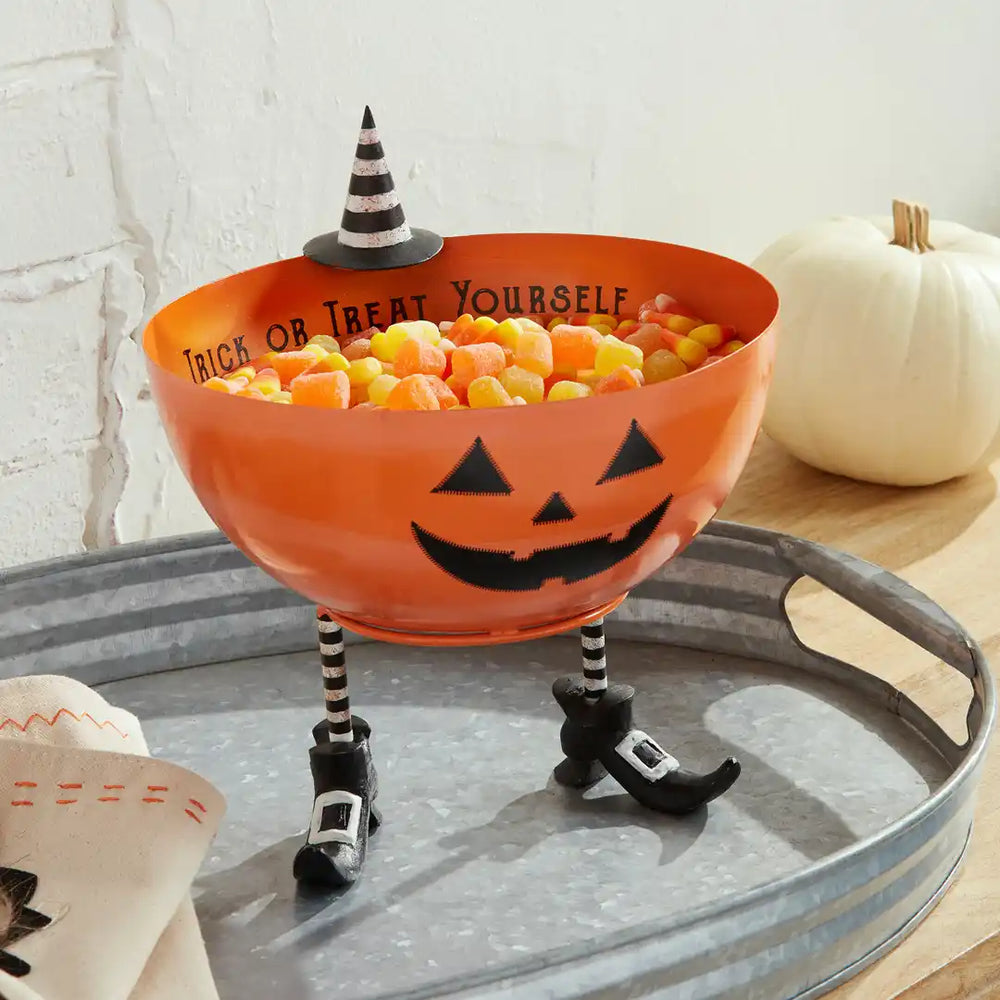 Mud Pie Pedestal Pumpkin Halloween Candy Bowl - Eden Lifestyle