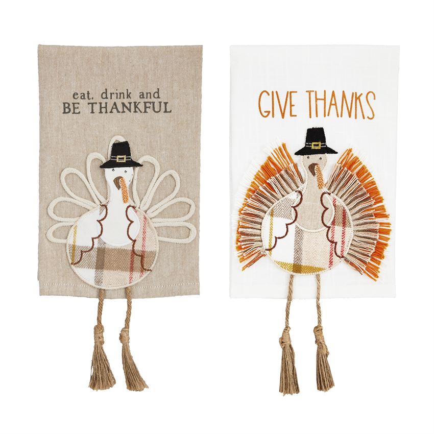 Mud Pie Turkey Dangle Leg Towel - Eden Lifestyle