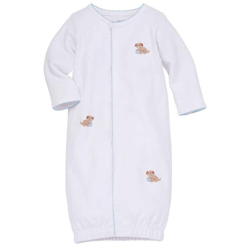 Mud Pie, Baby Boy Apparel - Pajamas,  Mud Pie - Blue French Knot Puppy Sleep Gown