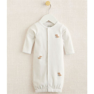 Mud Pie, Baby Boy Apparel - Pajamas,  Mud Pie - Blue French Knot Puppy Sleep Gown