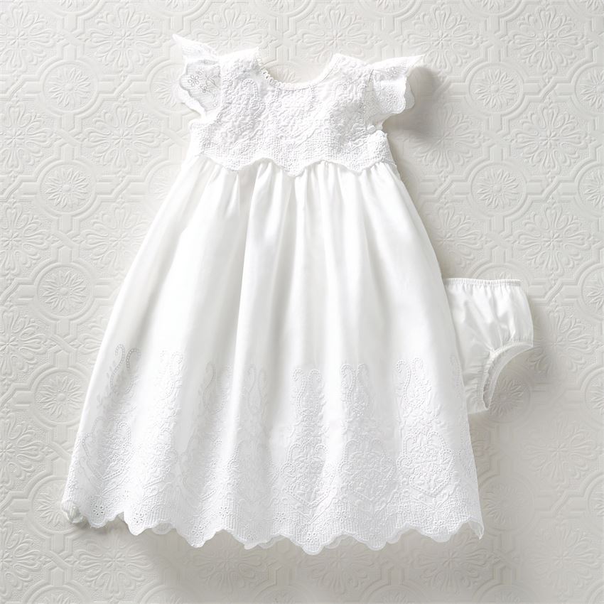 Mud Pie, Baby Girl Apparel - Dresses,  Mud Pie - Eyelet Christening Gown Set
