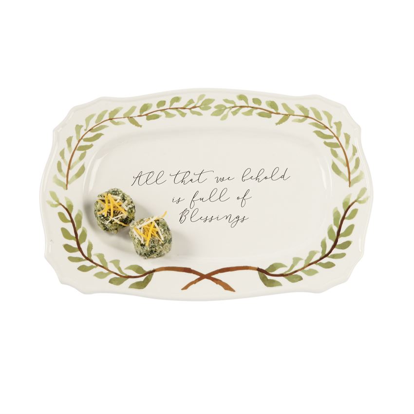 Mud Pie, Home - Serving,  Mud Pie Blessings Garland Platter