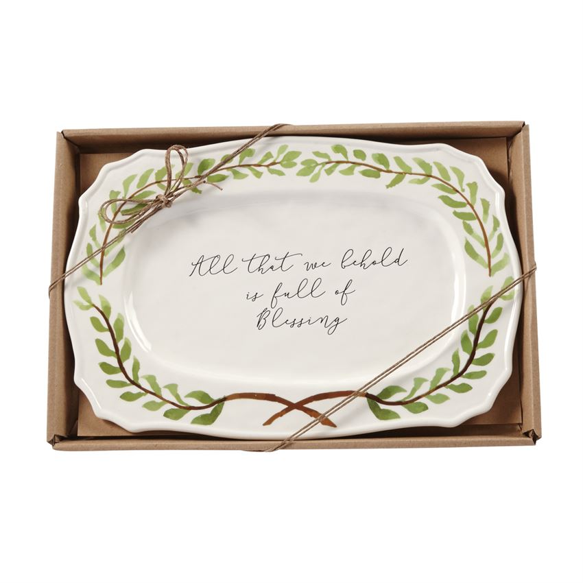 Mud Pie, Home - Serving,  Mud Pie Blessings Garland Platter