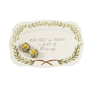 Mud Pie, Home - Serving,  Mud Pie Blessings Garland Platter