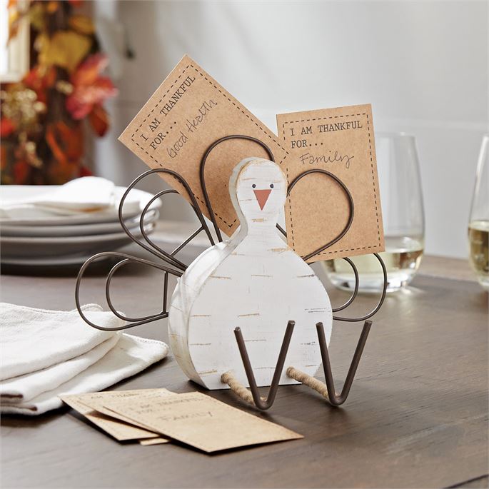 Mud Pie, Home - Decorations,  Mud Pie Thankful Turkey Card Holder