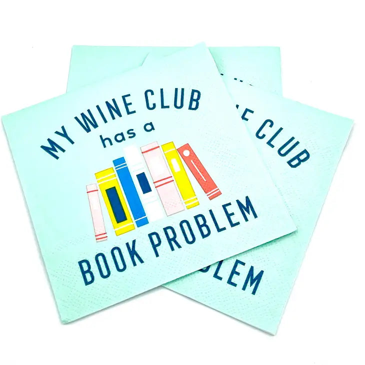 My Wine Club Has A Book Problem Cocktail Napkins 20ct - Eden Lifestyle