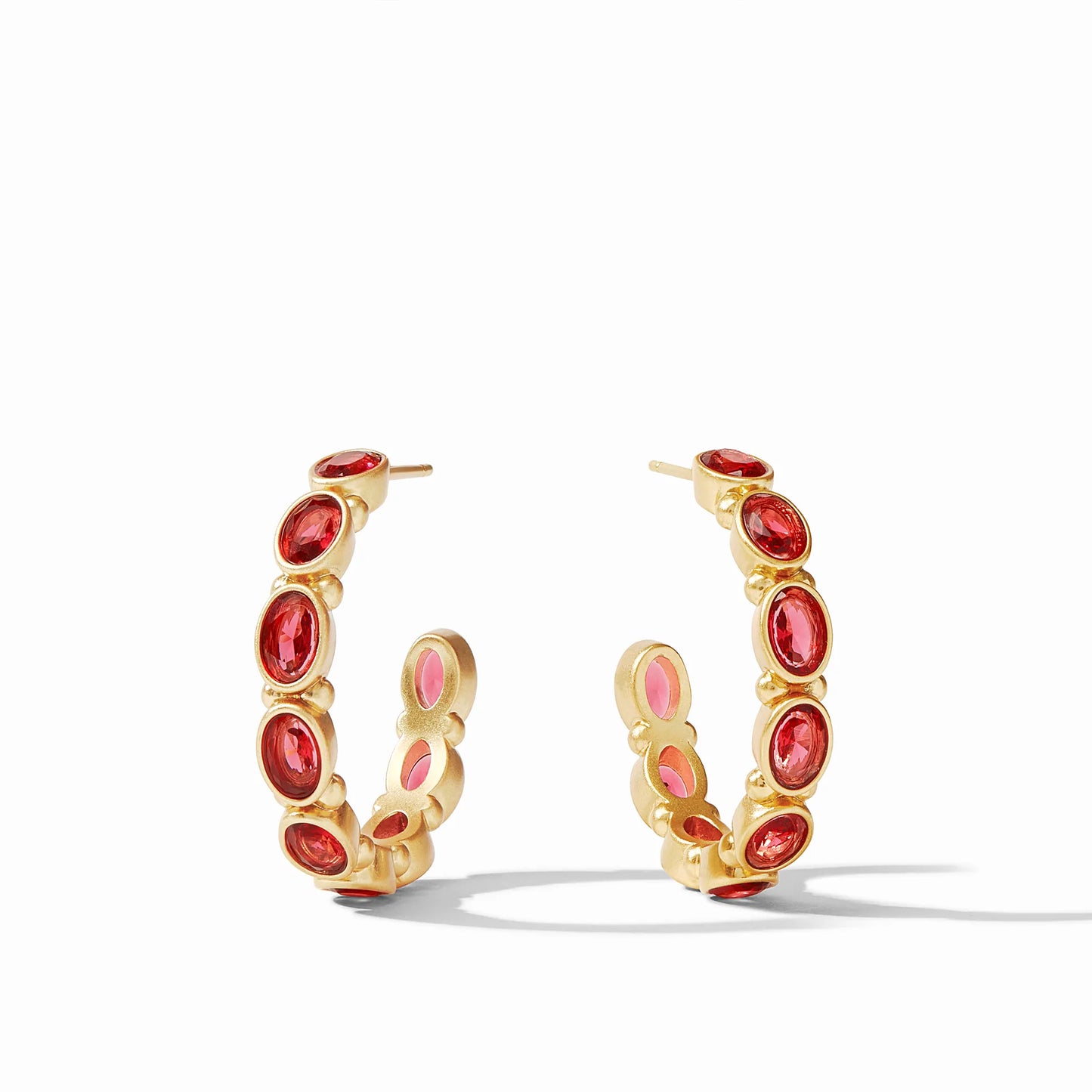 Mykonos Hoop Gold Ruby Red - Eden Lifestyle