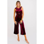 Eden Lifestyle, Women - Rompers,  Snake Velvet Burgundy Romper