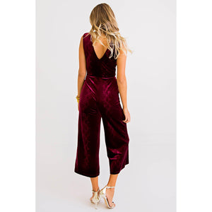 Eden Lifestyle, Women - Rompers,  Snake Velvet Burgundy Romper