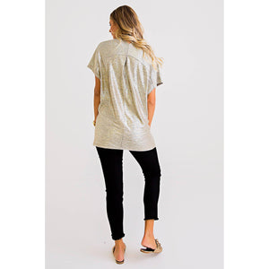 Eden Lifestyle, Women - Shirts & Tops,  Macy Metallic V-neck Tunic