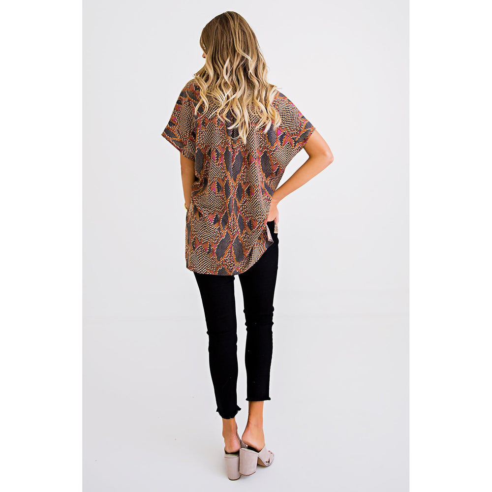 Eden Lifestyle, Women - Shirts & Tops,  Snake Skin V-Neck Tunic