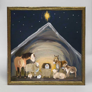 Nativity Manger Embellished Mini Framed Canvas - Eden Lifestyle
