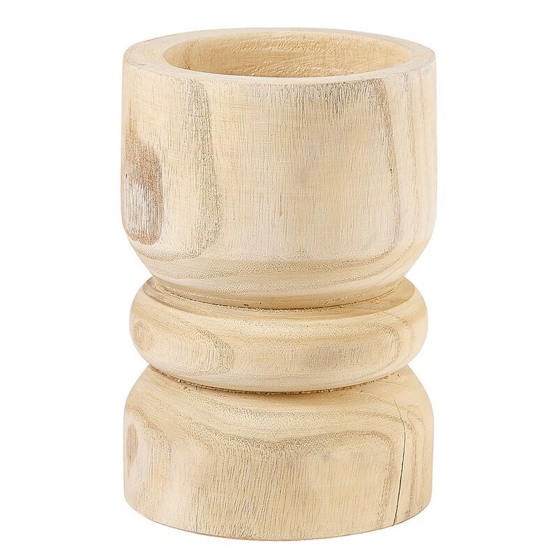 Eden Lifestyle, Home - Decorations,  Natural Paulownia Wood Medium Succulent Pillar