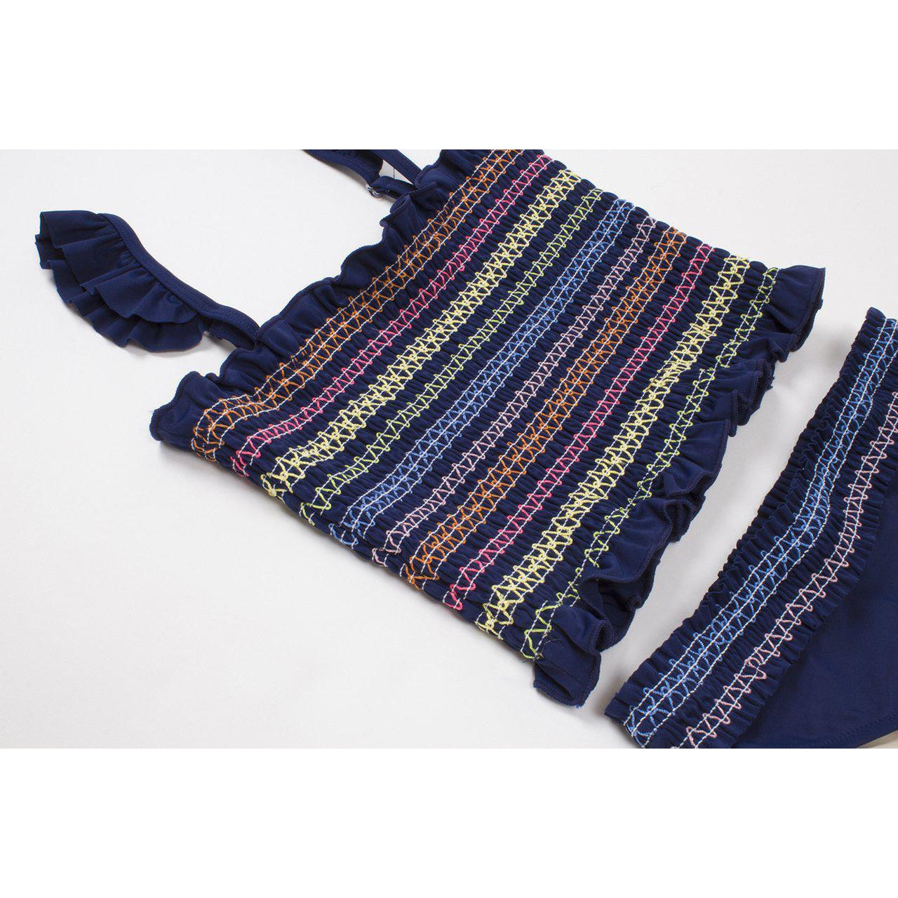 Shade Critters, Girl - Swimwear,  Rainbow Smocked Tankini Set