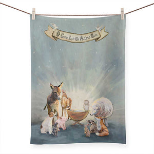 O Come Let Us Adore Him Tea Towel - Eden Lifestyle