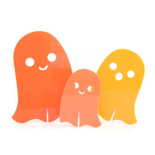 Orange Set Opaque Acrylic Ghost Decorations - Eden Lifestyle