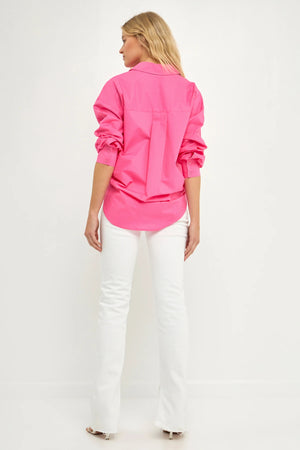Pink Oversized Collared Shirt - Eden Lifestyle