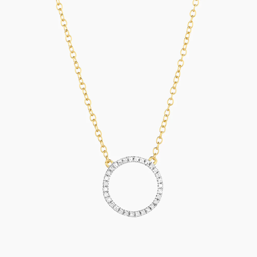 Standing O Pendant Diamond Necklace - Eden Lifestyle