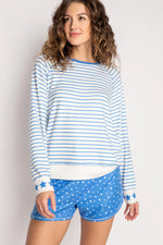 PJ Salvage Blue Star Long Sleeve Top and Short Set - Eden Lifestyle